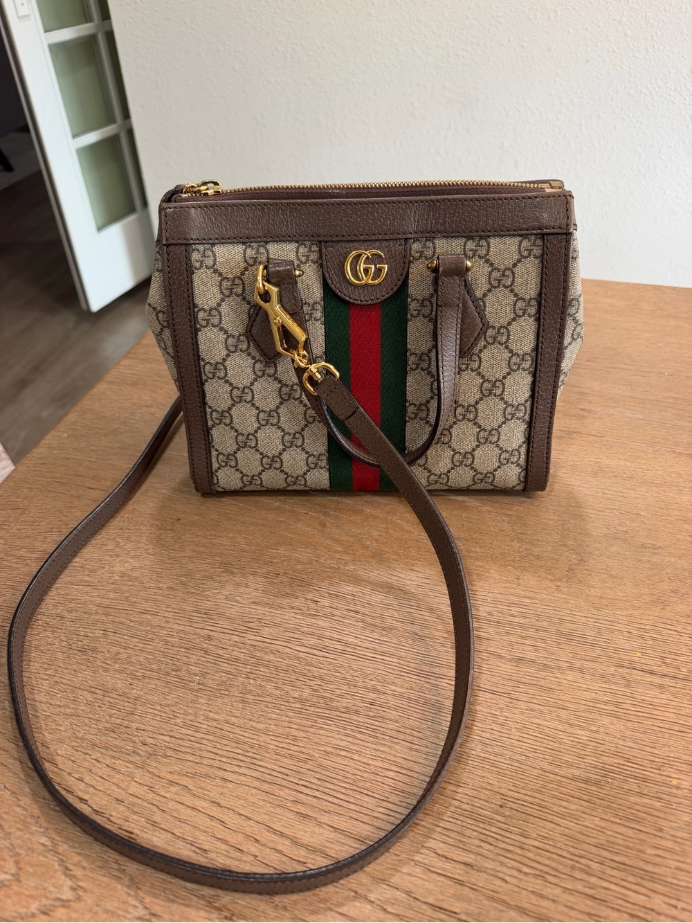 Gucci Brown GG Supreme Ophidia Small
